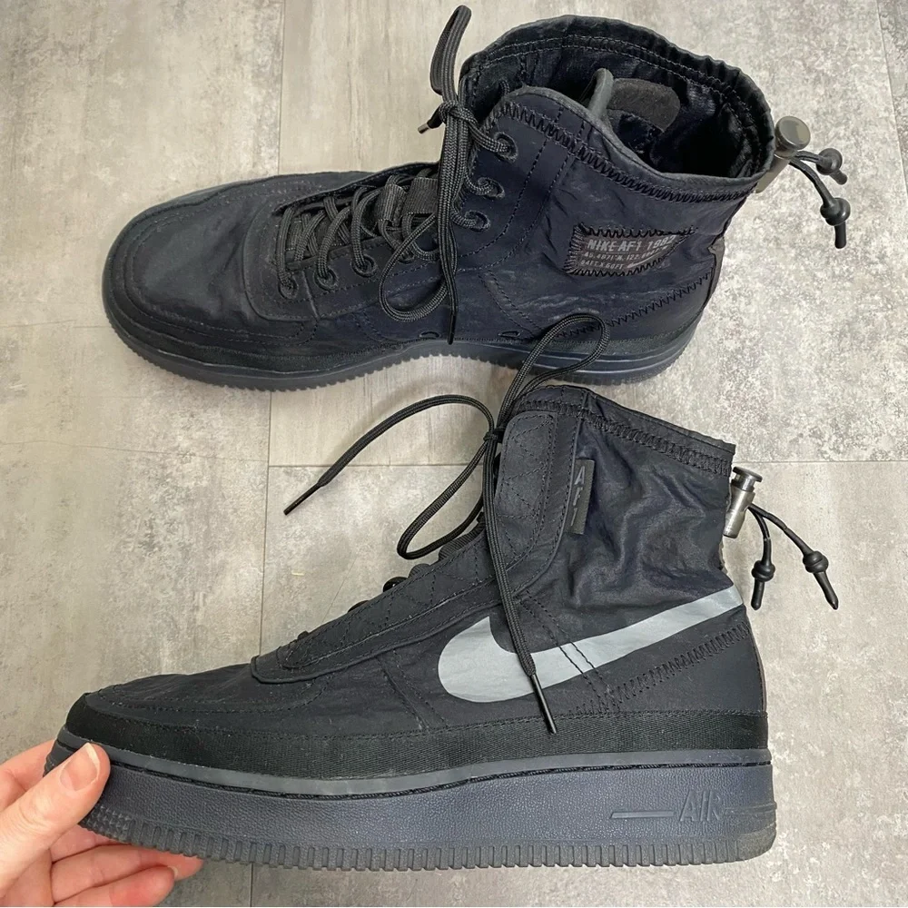 Nike Air Force 1 High Shell Sneakers in‎ Black Graphite 7.5